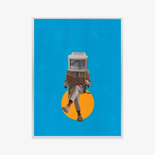 Plakat Binarny Umysł Kolaż Nowoczesny