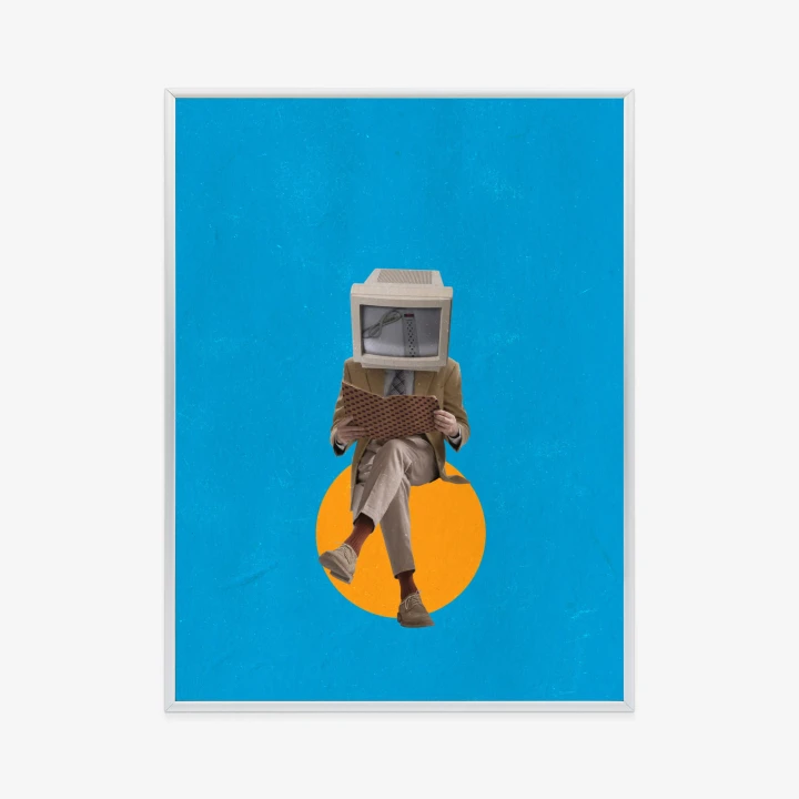 Plakat Binarny Umysł Kolaż Nowoczesny