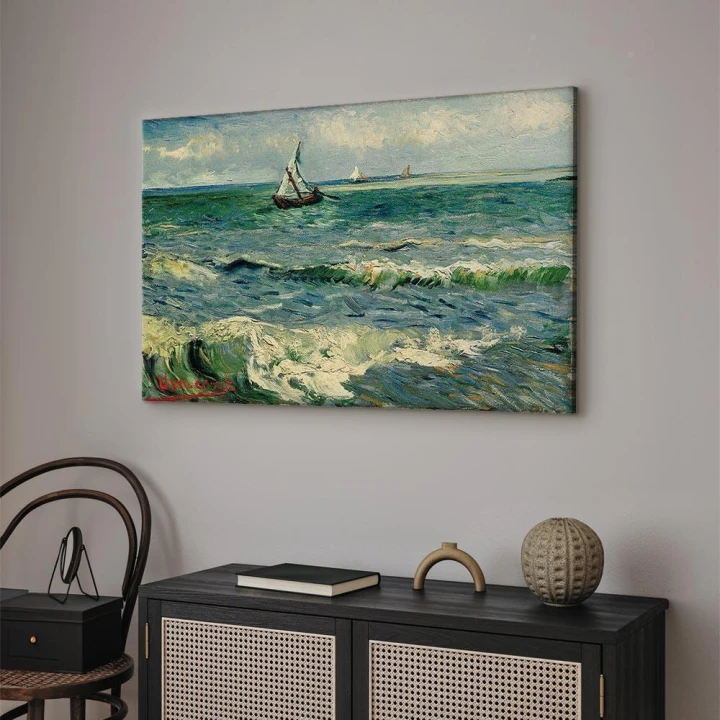 Obraz - Vincent van Gogh – Widok morza w Saintes-Maries