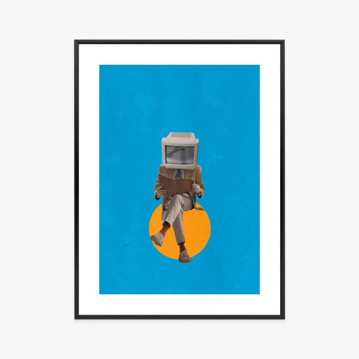 Plakat Binarny Umysł Kolaż Nowoczesny