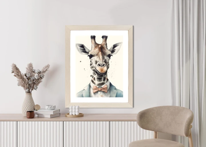 Plakat Żyrafa W Muszce