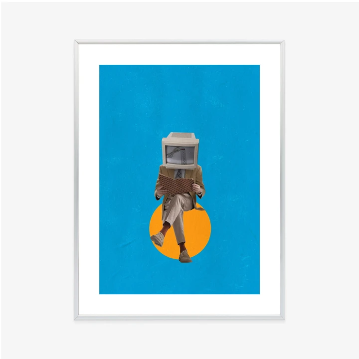 Plakat Binarny Umysł Kolaż Nowoczesny