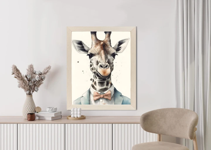 Plakat Żyrafa W Muszce