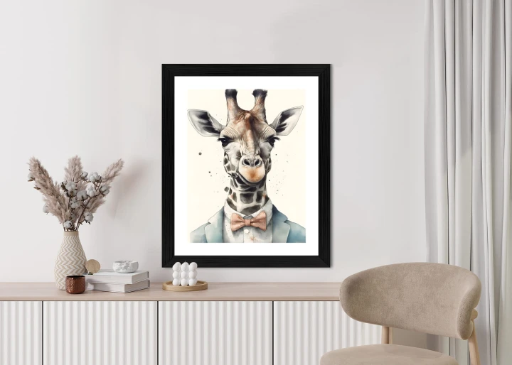 Plakat Żyrafa W Muszce