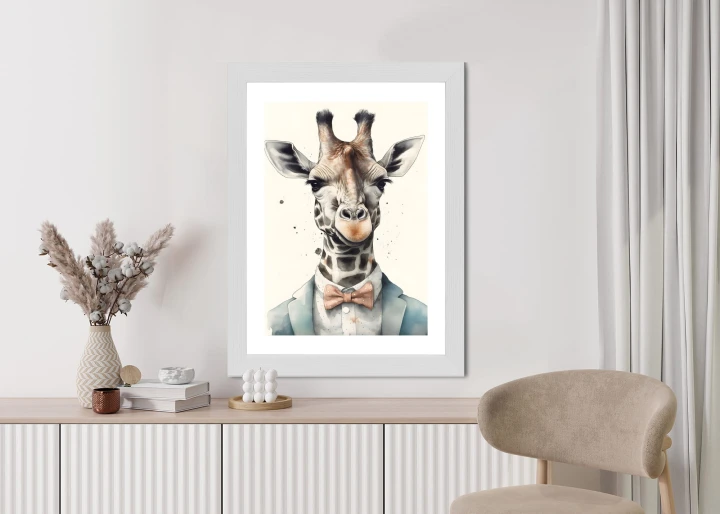 Plakat Żyrafa W Muszce