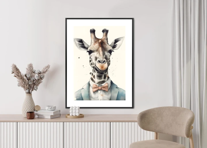 Plakat Żyrafa W Muszce