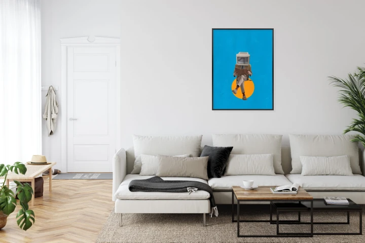 Plakat Binarny Umysł Kolaż Nowoczesny