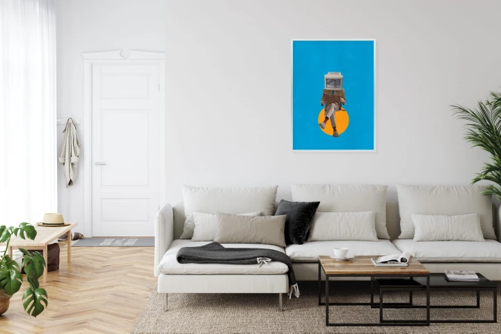 Plakat Binarny Umysł Kolaż Nowoczesny
