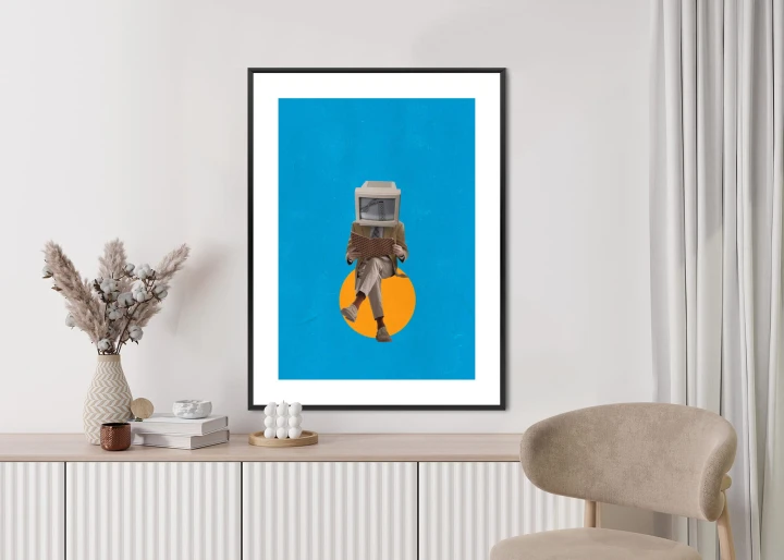 Plakat Binarny Umysł Kolaż Nowoczesny