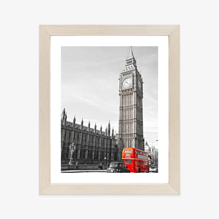 Plakat Czerwony Autobus I Czarno Biały Krajobraz Pałac Westminsterski
