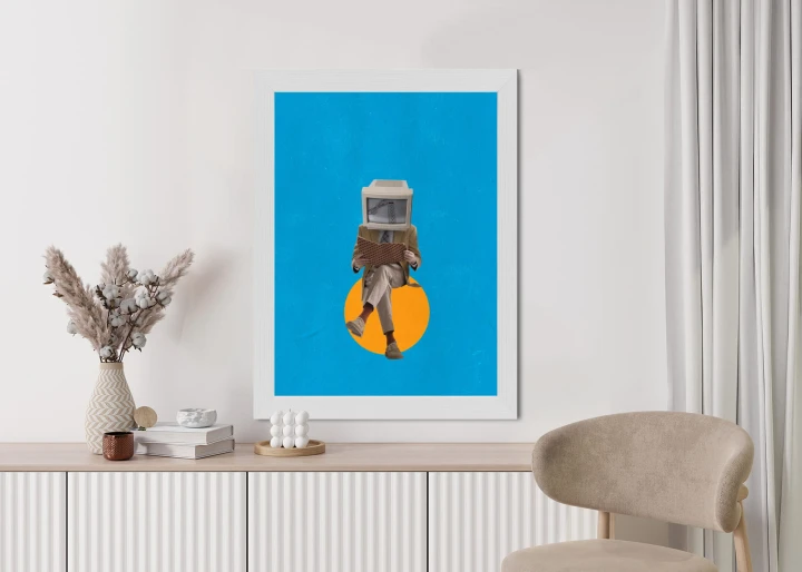 Plakat Binarny Umysł Kolaż Nowoczesny