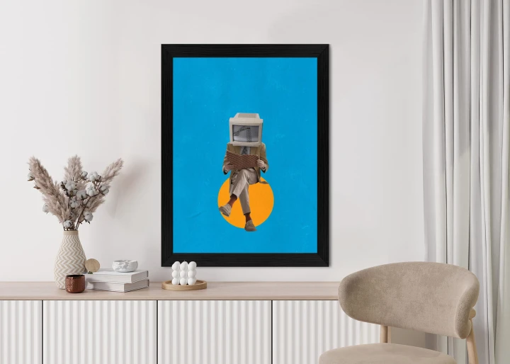 Plakat Binarny Umysł Kolaż Nowoczesny