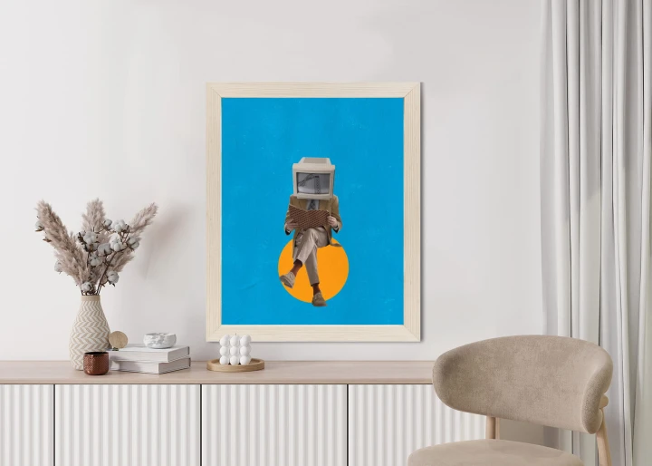 Plakat Binarny Umysł Kolaż Nowoczesny