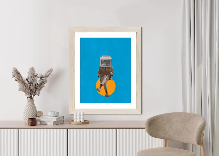 Plakat Binarny Umysł Kolaż Nowoczesny