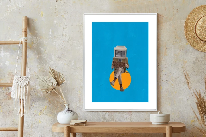 Plakat Binarny Umysł Kolaż Nowoczesny