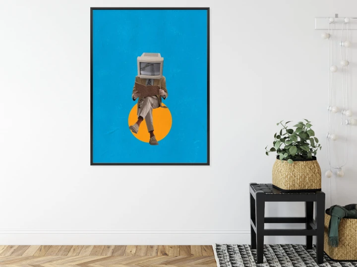 Plakat Binarny Umysł Kolaż Nowoczesny