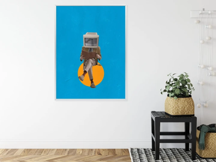 Plakat Binarny Umysł Kolaż Nowoczesny