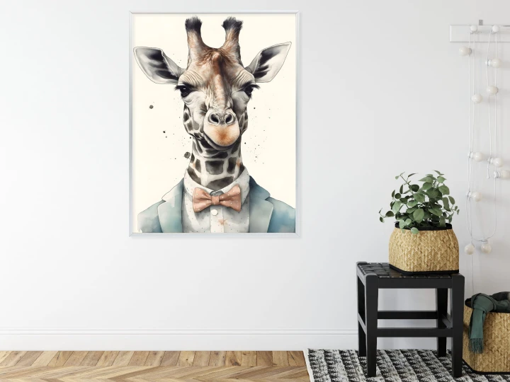 Plakat Żyrafa W Muszce