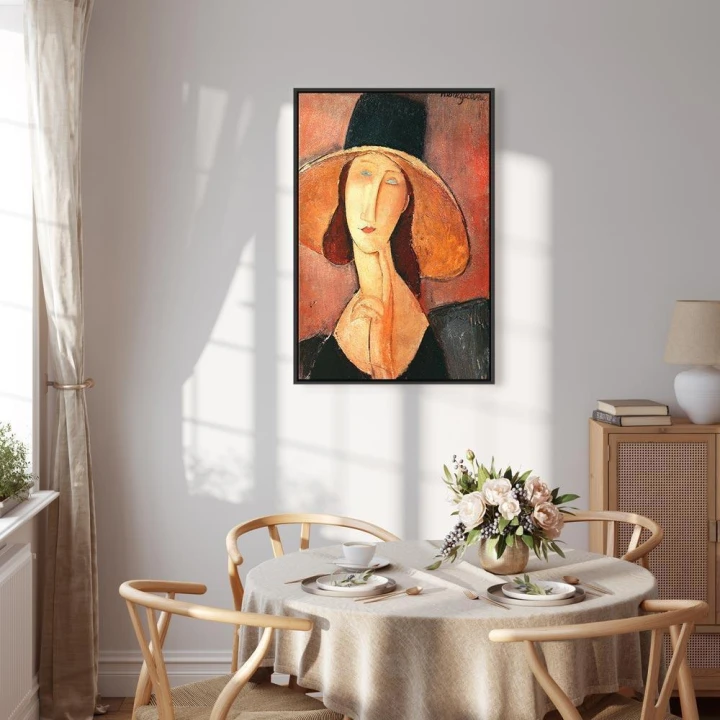 Obraz - Amedeo Modigliani – Portret Jeanne Hebuterne w dużym kapeluszu