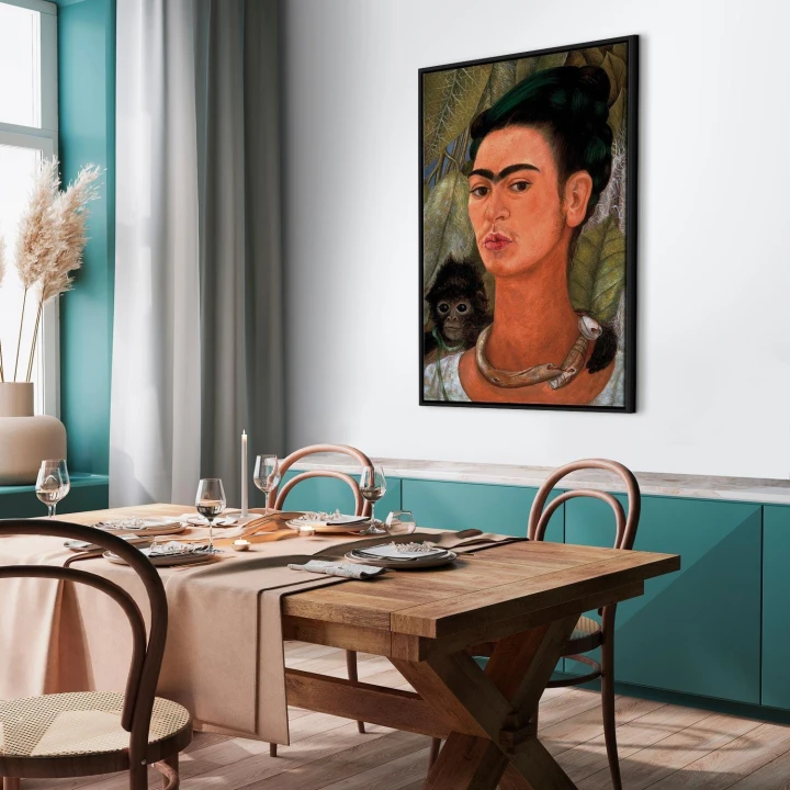Obraz - Frida Kahlo – Autoportret z małpką