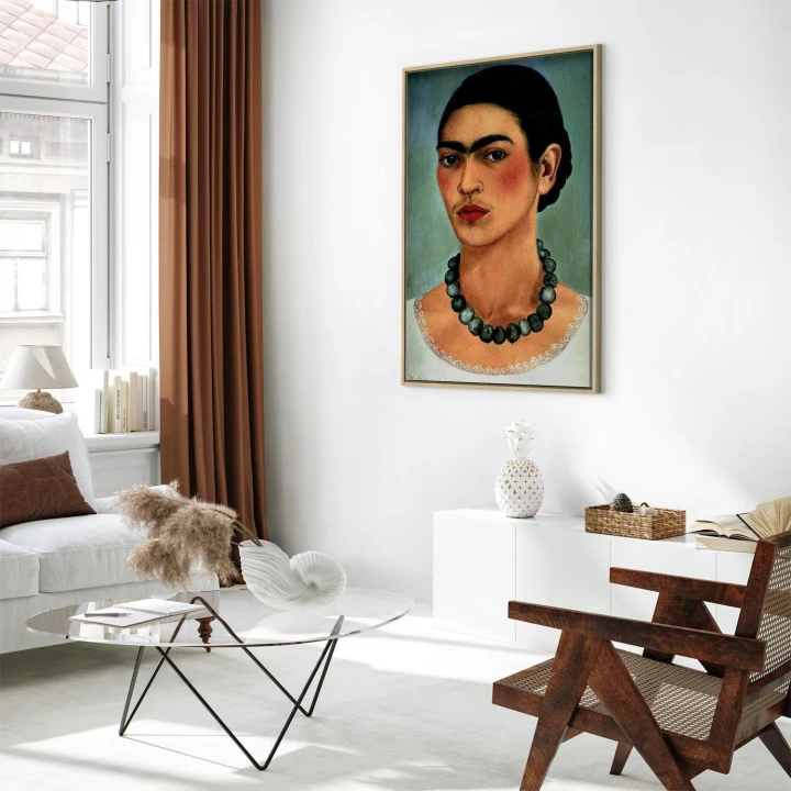 Obraz - Frida Kahlo – Autoportret z naszyjnikiem z koralików