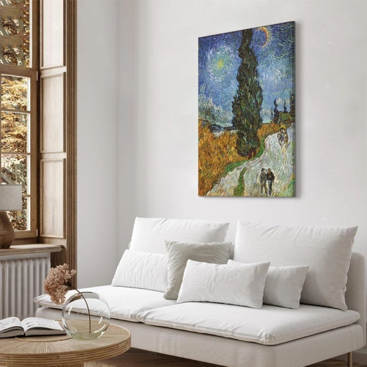 Obraz - Vincent van Gogh – Droga z cyprysem i gwiazdą