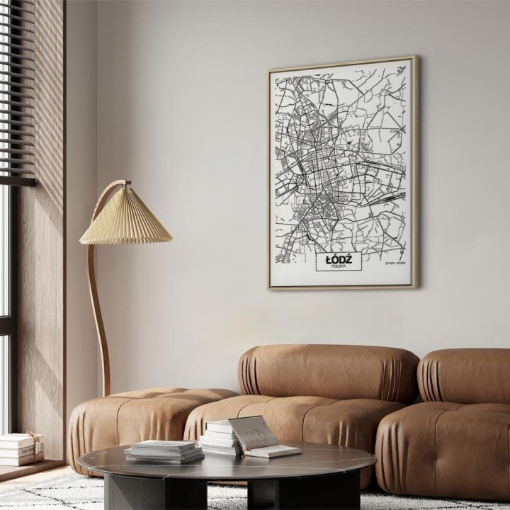 Obraz - Mapa miasta: Łódź (1-częściowy) pionowy
