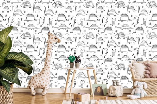 Tapeta Do Pokoju Dziecka, Dinozaury Rośliny Natura
