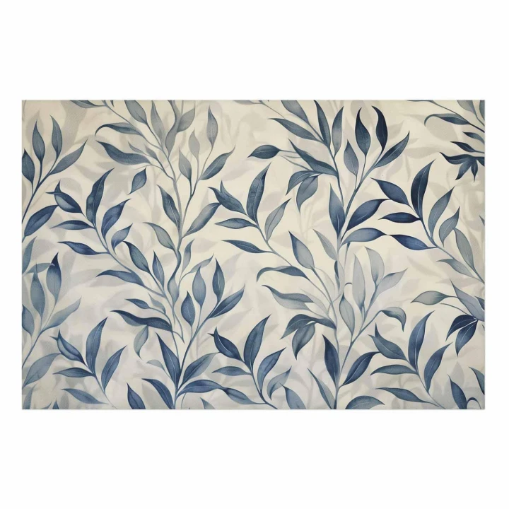 Plakat - Delikatny motyw botaniczny z niebieskimi listkami