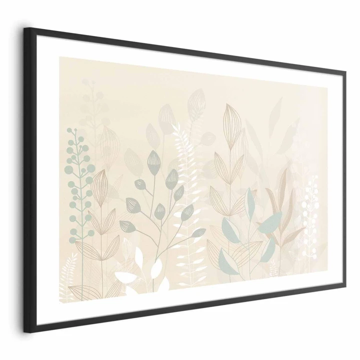 Plakat - Pastelowo - beżowa polana