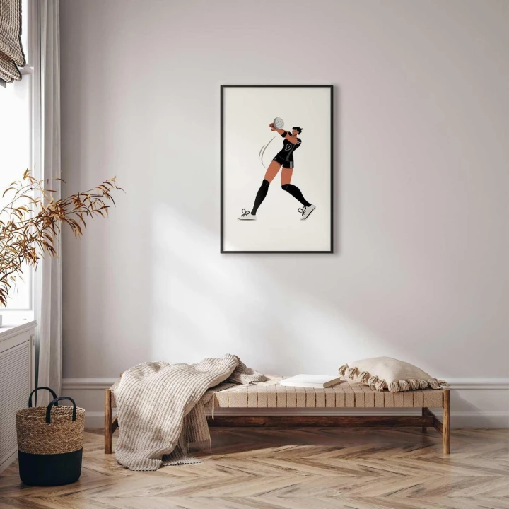 Plakat - Ilustracja - zawodniczka drużyny piłki siatkowej