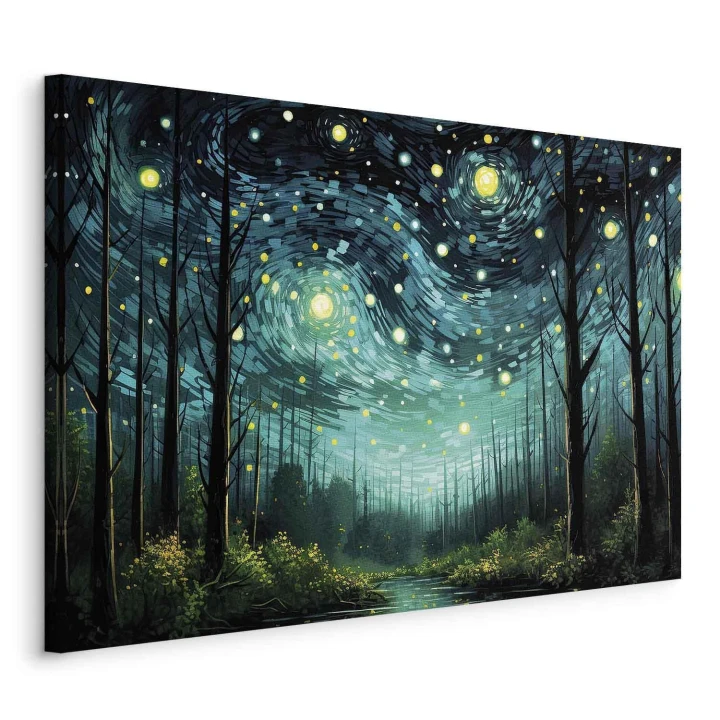 Obraz - Gwieździsta noc - współczesna wersja nocnego nieba Van Gogha