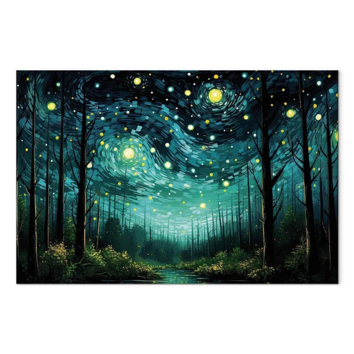 Obraz - Gwieździsta noc - współczesna wersja nocnego nieba Van Gogha