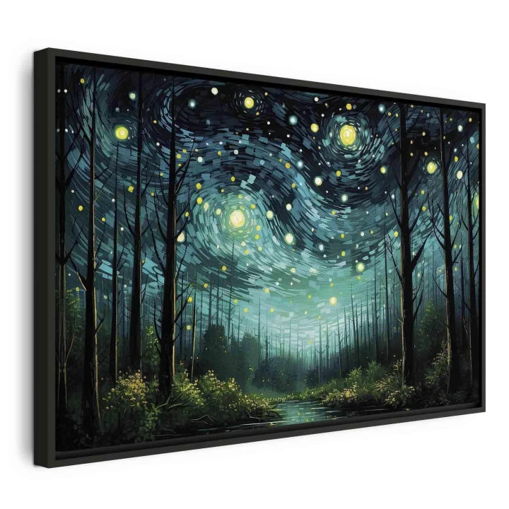 Obraz - Gwieździsta noc - współczesna wersja nocnego nieba Van Gogha