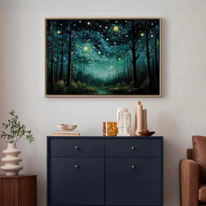 Obraz - Gwieździsta noc - współczesna wersja nocnego nieba Van Gogha