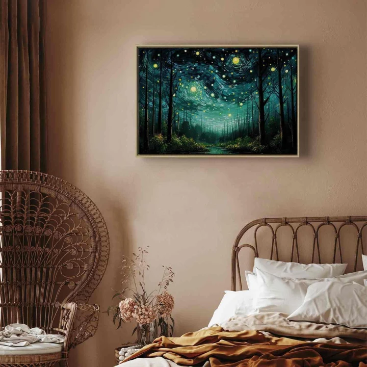Obraz - Gwieździsta noc - współczesna wersja nocnego nieba Van Gogha
