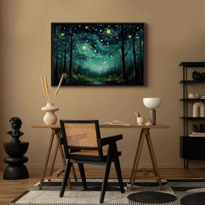 Obraz - Gwieździsta noc - współczesna wersja nocnego nieba Van Gogha