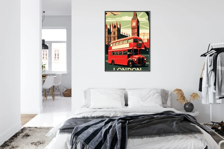 Plakat Czerwony Autobus Na Tle Londyńskiego Big Bena