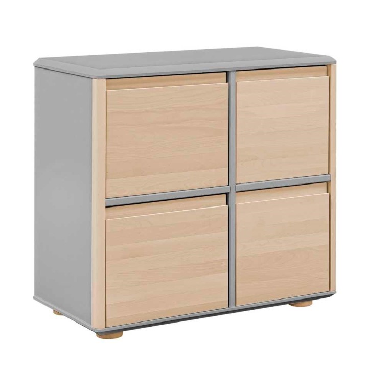 Komoda Funflex 4 drzwi brzoza z szarym korpusem