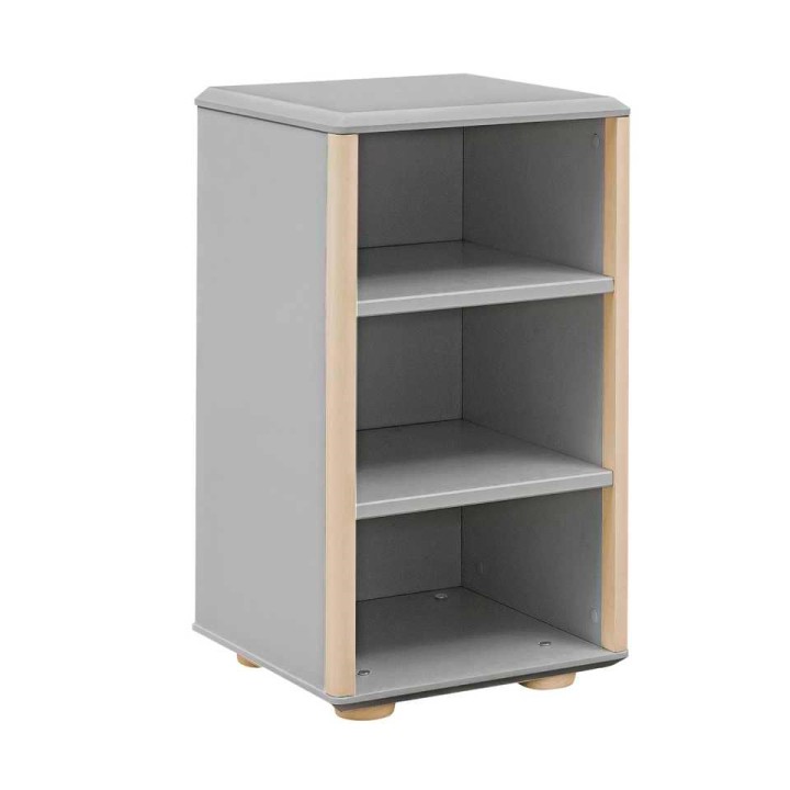 Regał niski wąski Funflex szary w pokoju młodzieżowym