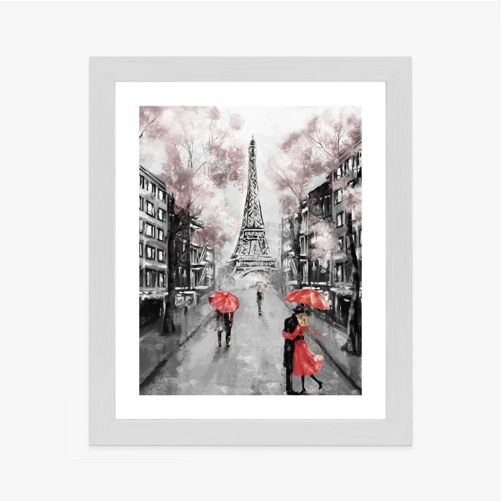 Plakat Spacer Po Polach Elizejskich W Deszczowy Dzień