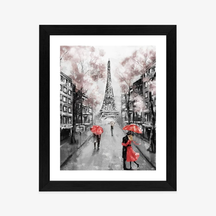 Plakat Spacer Po Polach Elizejskich W Deszczowy Dzień