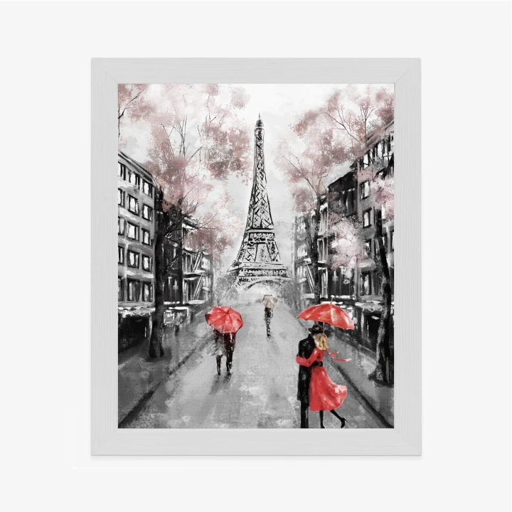 Plakat Spacer Po Polach Elizejskich W Deszczowy Dzień