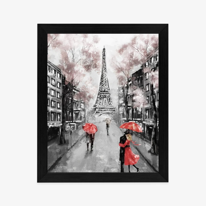 Plakat Spacer Po Polach Elizejskich W Deszczowy Dzień