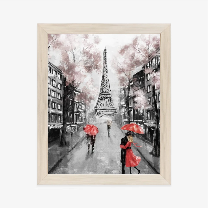 Plakat Spacer Po Polach Elizejskich W Deszczowy Dzień