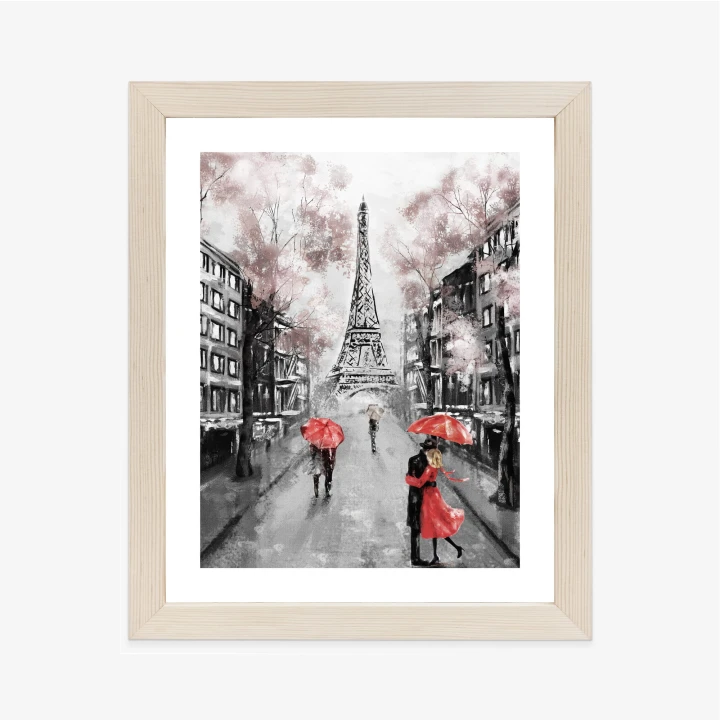 Plakat Spacer Po Polach Elizejskich W Deszczowy Dzień