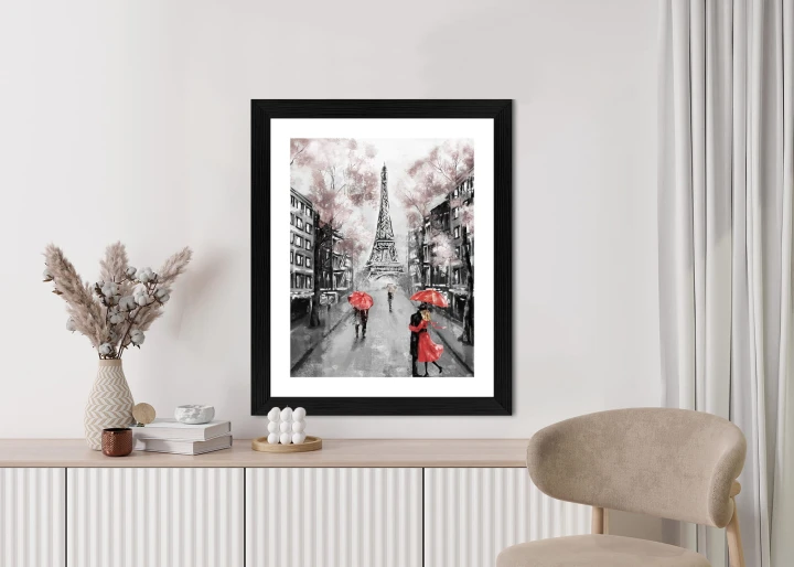 Plakat Spacer Po Polach Elizejskich W Deszczowy Dzień