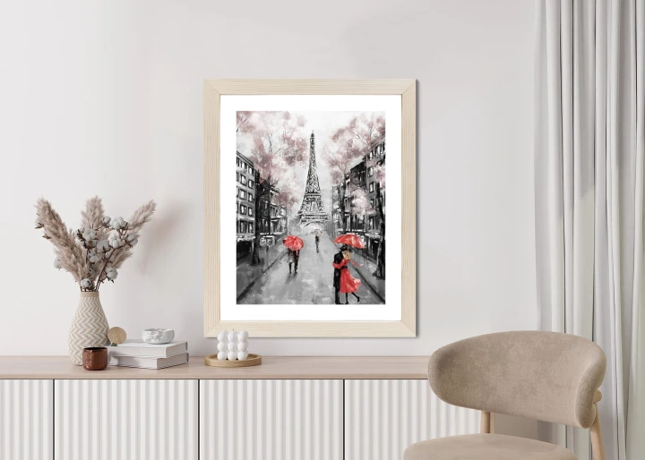 Plakat Spacer Po Polach Elizejskich W Deszczowy Dzień