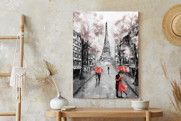 Plakat Spacer Po Polach Elizejskich W Deszczowy Dzień