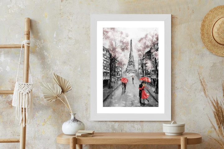 Plakat Spacer Po Polach Elizejskich W Deszczowy Dzień